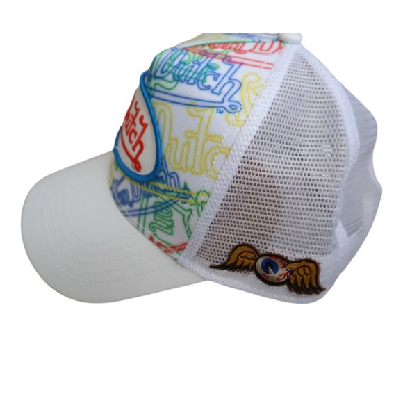 Von Dutch All Over Patch Logo Trucker Hat Y2K Style Baseball Hat Multicolor NWT - Picture 2 of 3